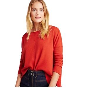 Anthropologie Nori Waffle Knit Thermal Top Orange XS